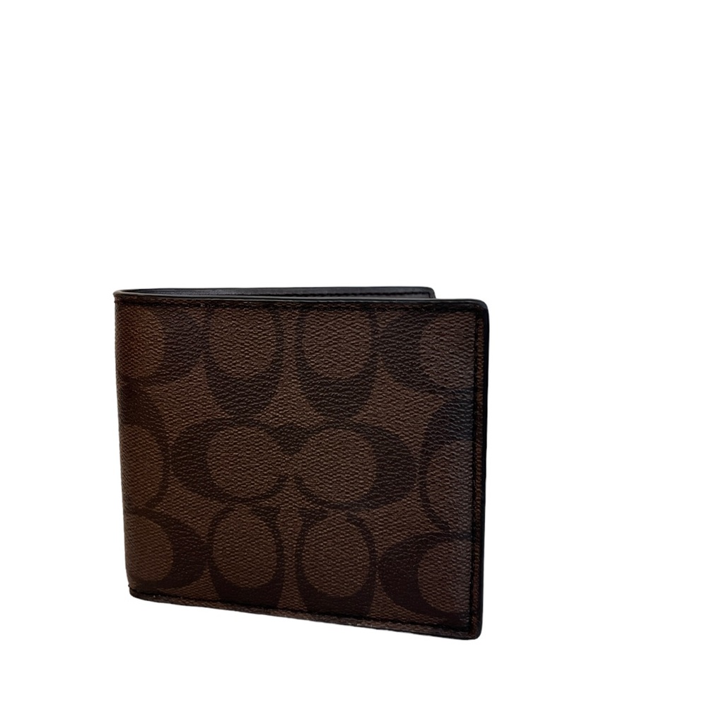 Coach brown logo bifold wallet